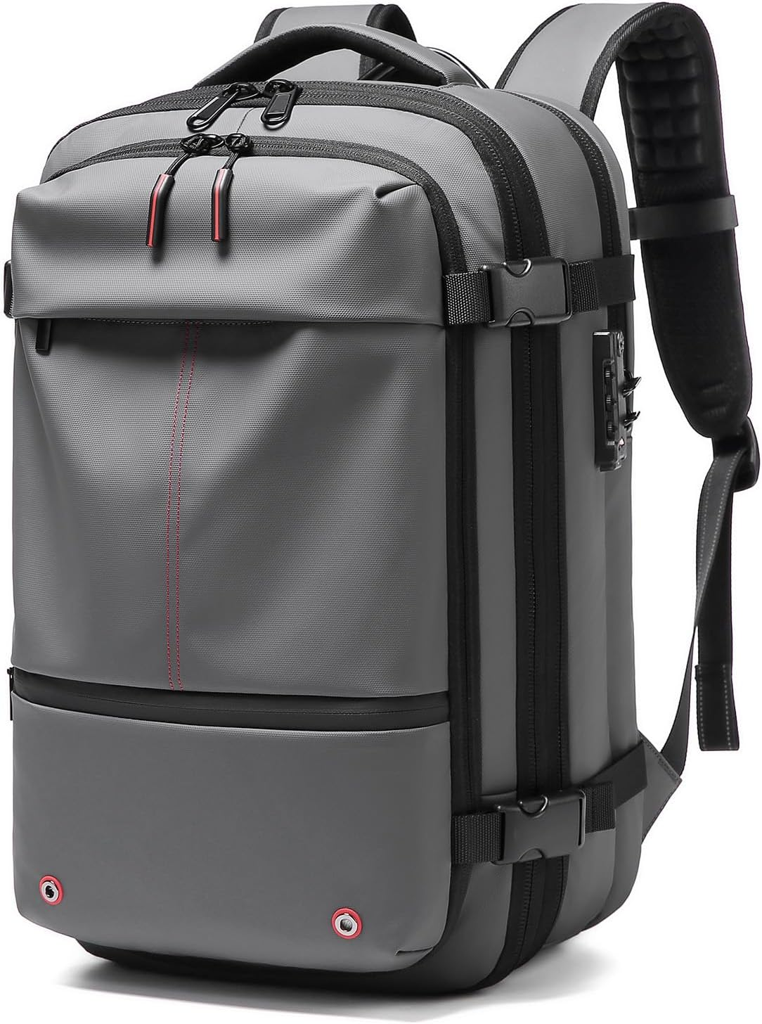 Vacuum Backpack Travel, 25L to 60L Expandable Travel Backpack, Water Resistant Vacuum Seal Compression Backpacks for Men Women, Carry on Back Pack for 17In Laptop, Business