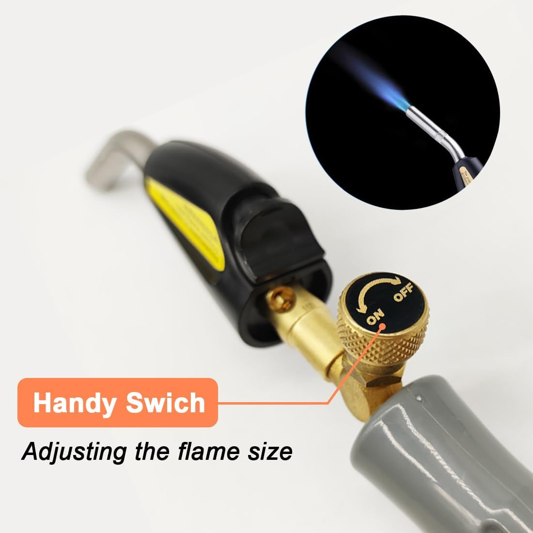 Intendvision Propane Torch Head, Mapp Gas Torch with Trigger Start, Adjustable Flame Knob, 1.5M Hose, Soldering Brazing Welding BBQ Torch Fuel by Propane Mapp Map Pro Gas (Includes Cylinder Clip)