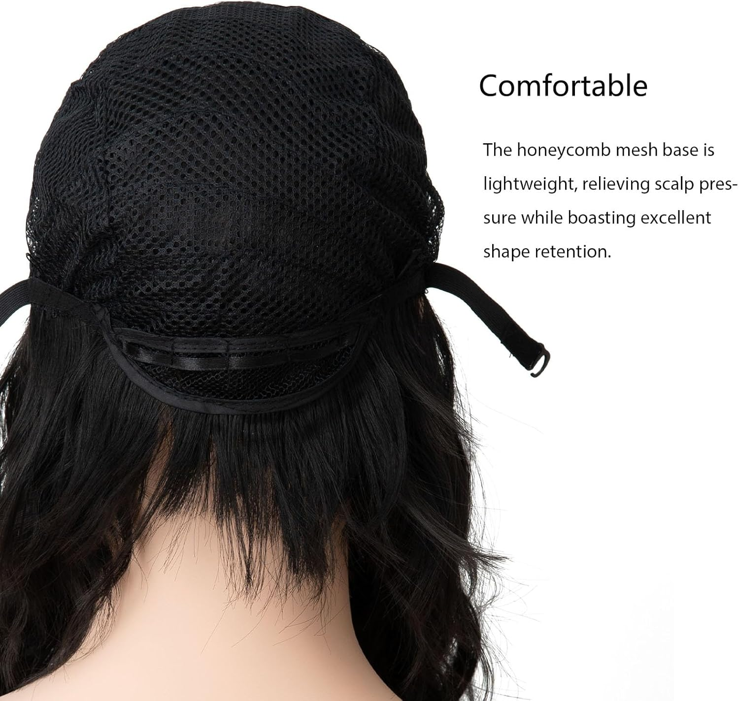 Luxiremi Wigs, Washed Black, 12 Inches, Short, Shoulder Length, Curly, Wavy Bob with Fringe, Synthetic Cosplay Wigs for Women, Carnival image number 6