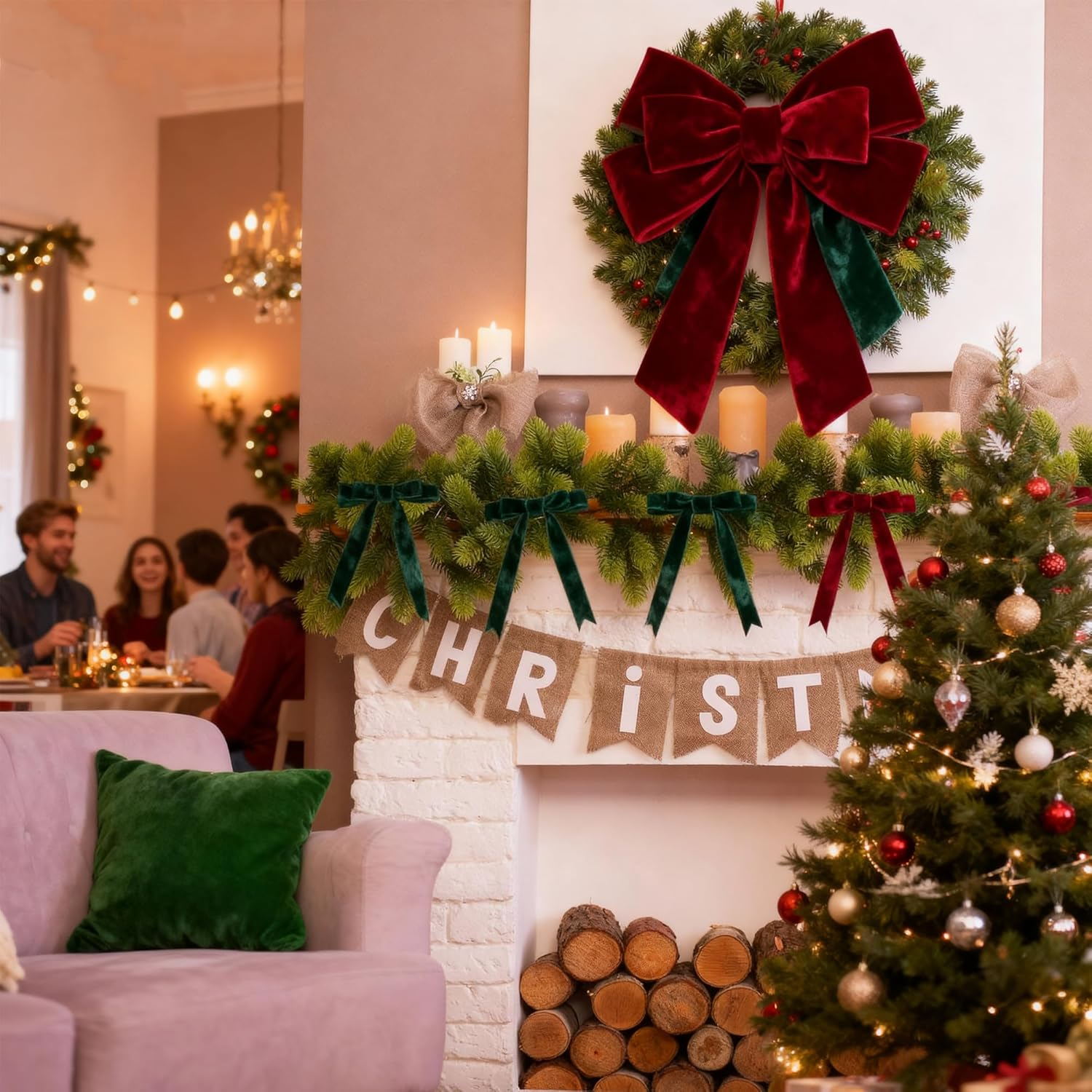 1-1/2 Inch Wide X 25 Yards Red Velvet Ribbon, Velvet Ribbons for Gift Wrapping, Christmas Wrapping Bows, Wedding Decor, Sewing and More image number 7