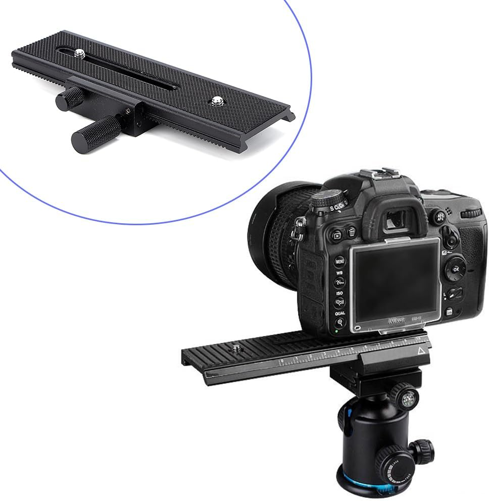 Joyzan Macro Focusing Rail Slider, 2 Way Shot Focus Mount Camera Flash Support Bracket Holder Photography Closeup Shooting Plate 1/4" Quick Screw Release Precision Scale Mirrorless Position DSLR image number 5