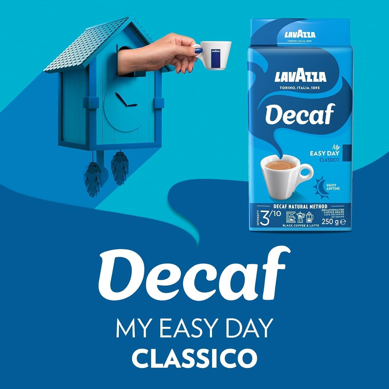 Lavazza, Decaf My Easy Day Classico, Decaffeinated Coffee Beans, Ideal for Espresso Coffee Machines, Aromatic Notes of Almonds and Honey, 100% Arabica, Intensity 3/10, Medium Roasting, 500G image number 3