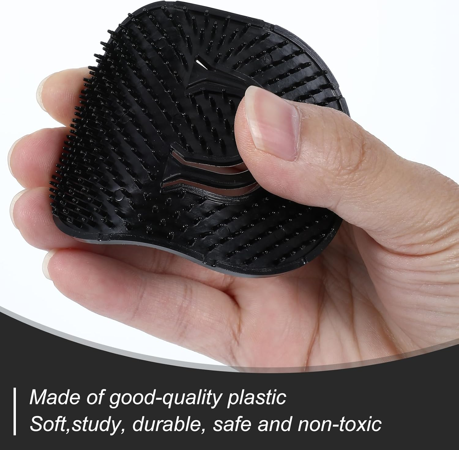 Thinp 6 Packs Palm Combs for Men,Portable Pocket Brush Soft Pocket Combs for Men Plastic Finger Brush for Hair Shampoo Pocket Comb Massage Pocket Combs for Men Women Home Travel Use (Black) image number 3