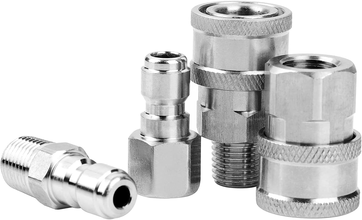 Water Hose Pressure Washer Adapter Quick Connect Kit Fittings (Internal Thread, External Thread) (1/4 Inch) image number 2