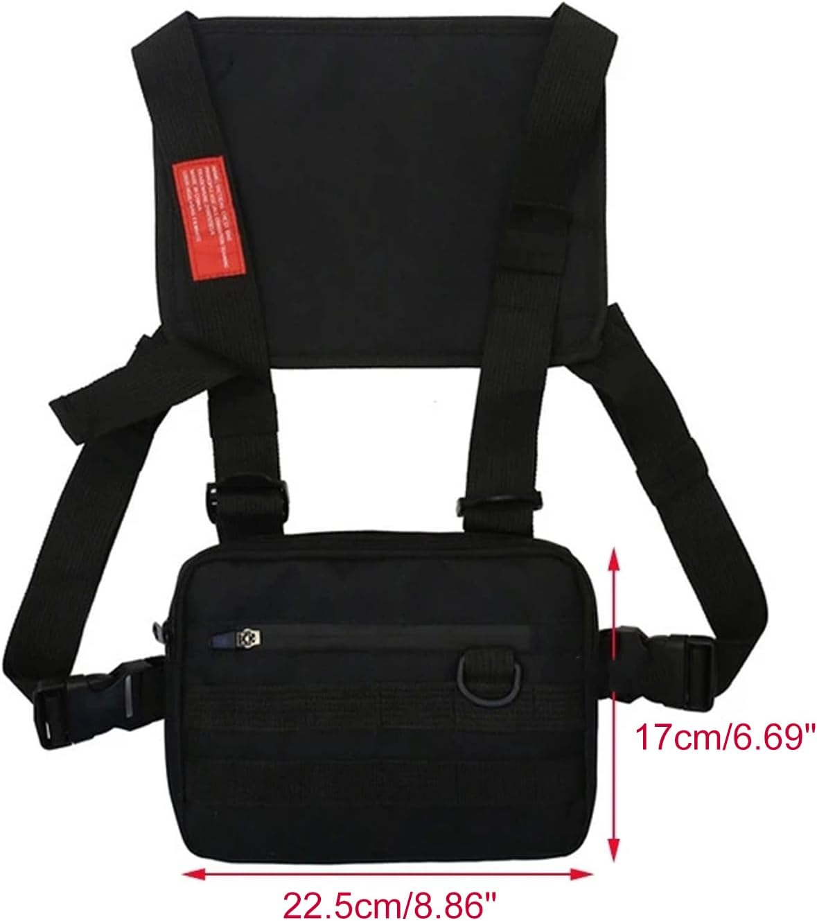 Maizoon Sports Chest Bag Fashionable and Durable Backpack Water-Resistant Wear-Resistant with Multiple Pockets Suitable for Running Cycling Fishing Black image number 1