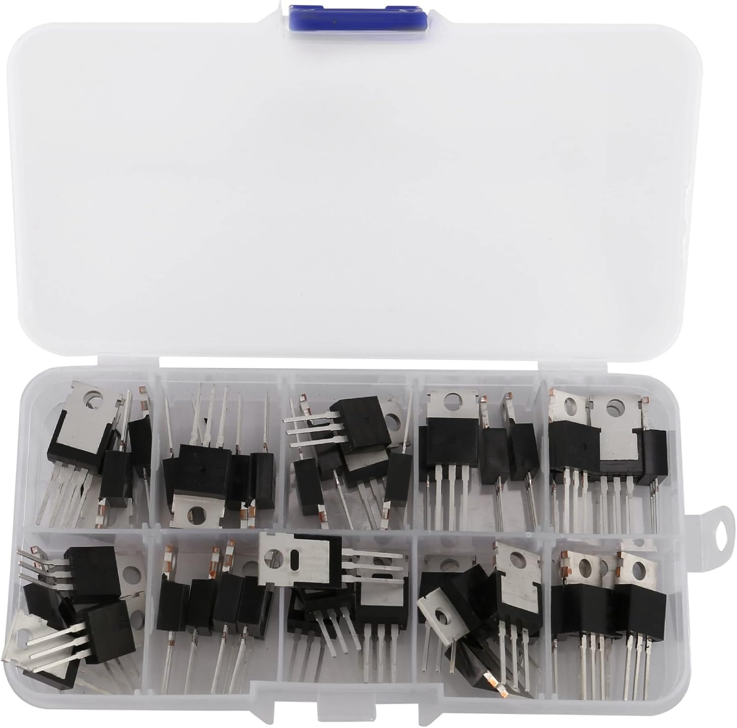 50Pcs 10Types IRF Series Mosfet Transistors Assortment Kit, Including IRFZ44/510/520/530/540/640/740/840/3205/9540 image number 2