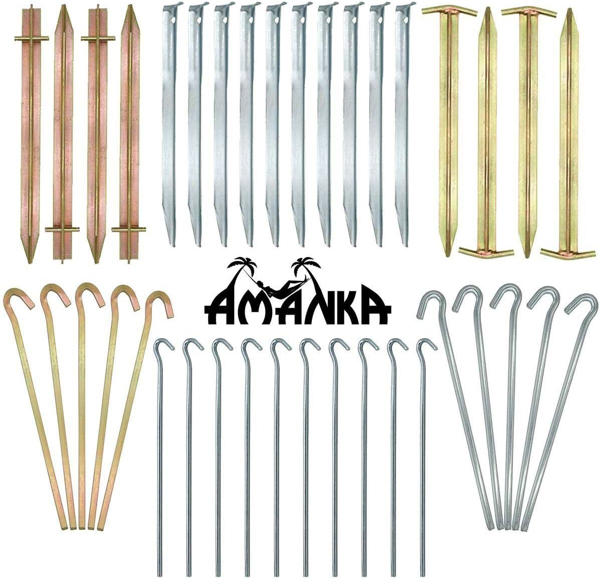 AMANKA Indestructible 5 Triangular Tent Pegs XL Pegs 230 X 6 Mm Ground Anchor Camping Tent Nails Robust Galvanised - Pack Of 10 V-Profile image number 5