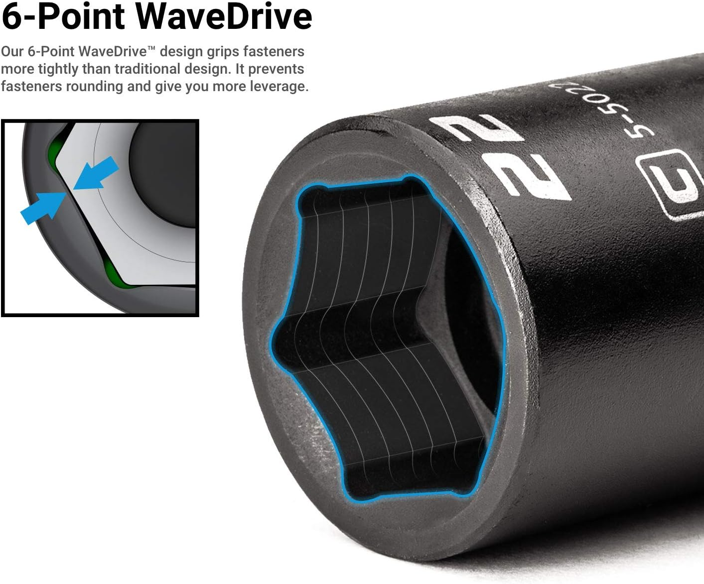 Capri Tools 3/8 In. Drive Shallow, Semi-Deep and Deep Impact Socket Set, SAE, 5/16 to 1 In, 36-Piece image number 4