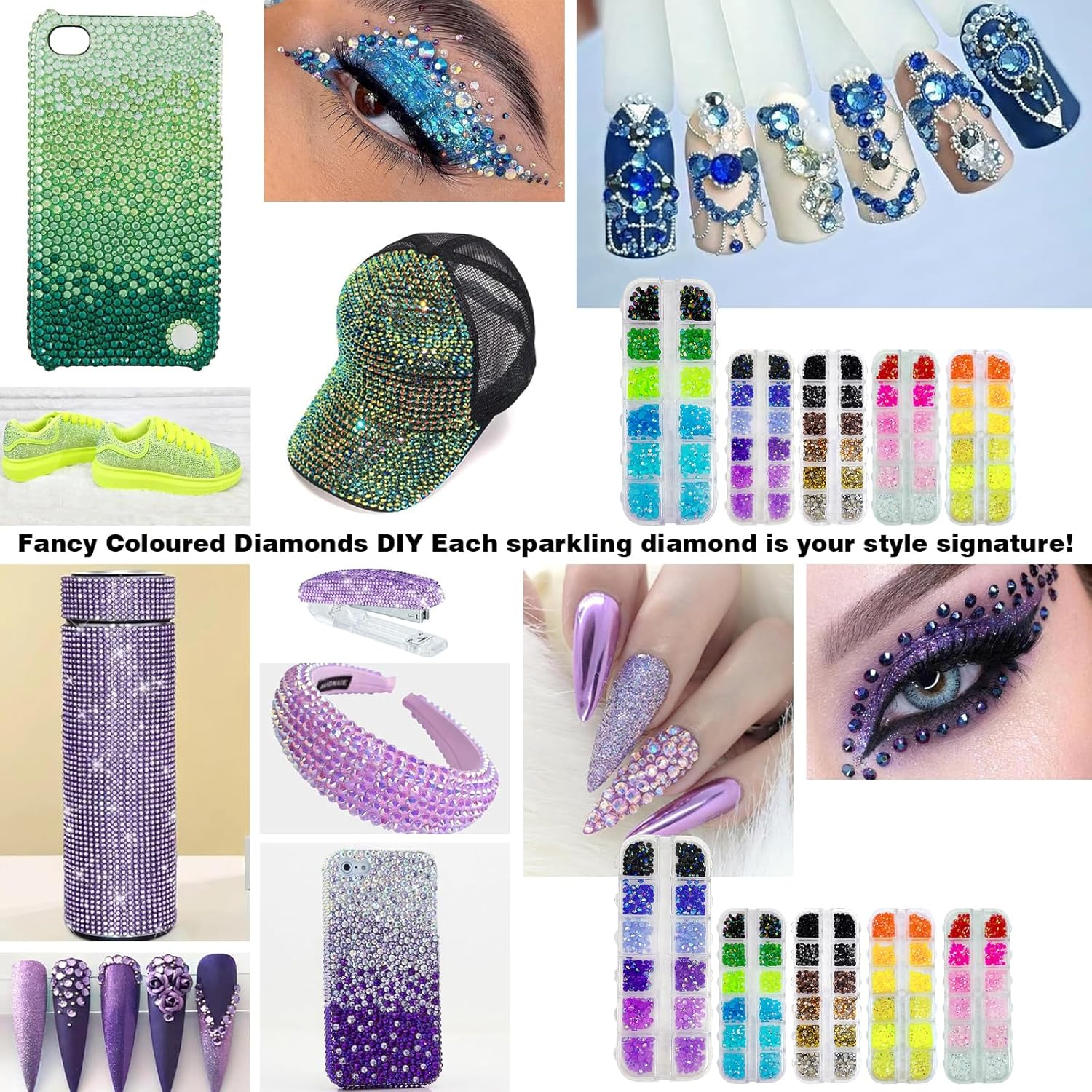 6000PCS 3Mm AB Jelly Rhinestones Kit | 30 Gradient Colors Flat Back round Gems，Colorful Glitter Crystal Gem Rhinestone for Nail Art Decoration, DIY Decoration image number 1