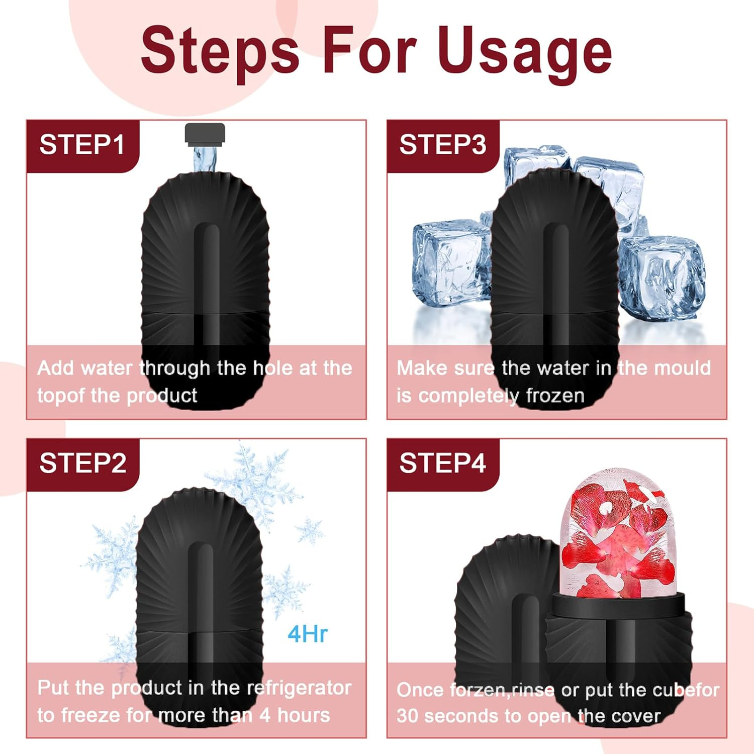 Joyeee Ice Roller, Facial Ice Roller, Eye Massage Facial Beauty Skin Care for Pore Tightening, Anti-Wrinkles, Reduces Swelling, Improves Skin Elasticity, Black image number 3