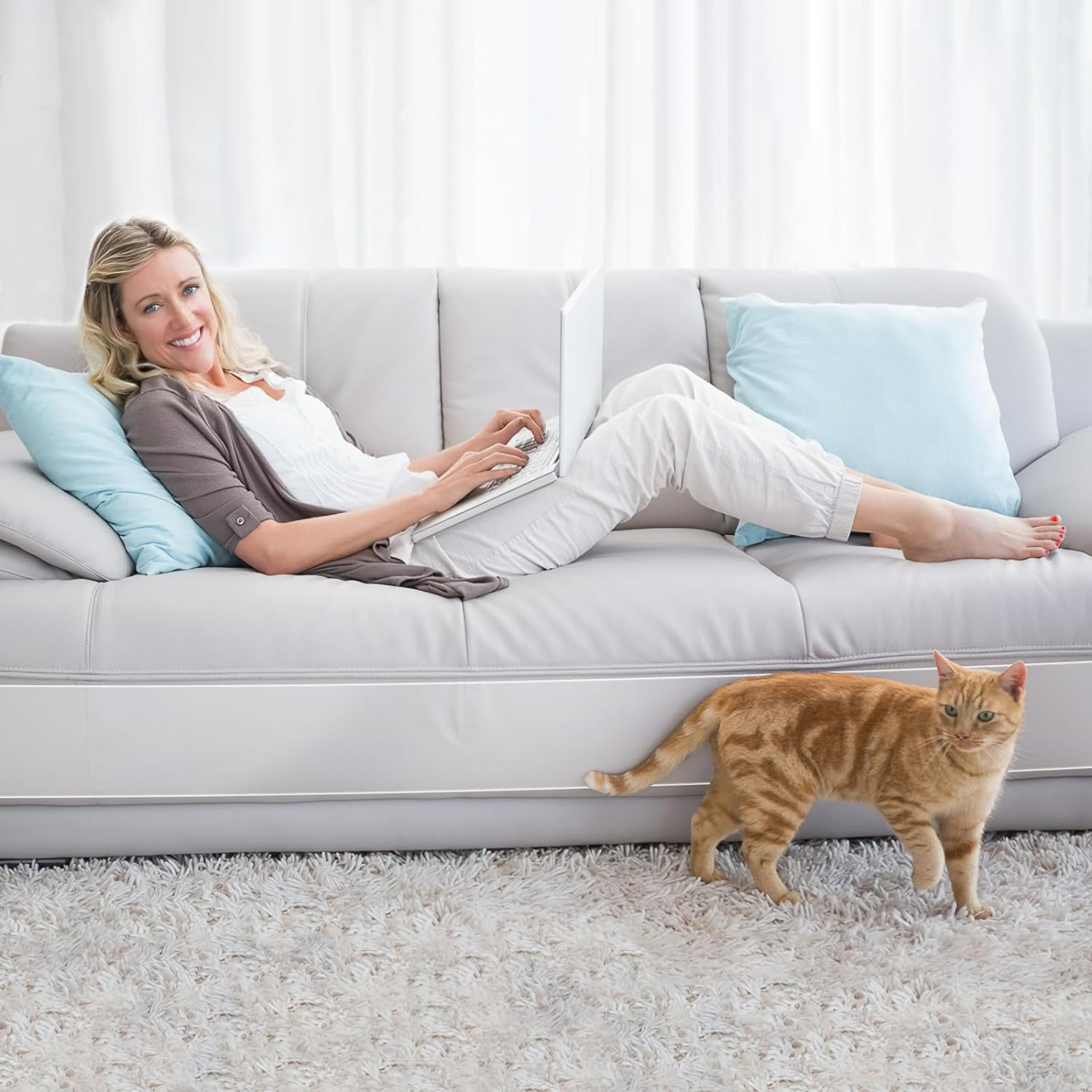 Royouzi Cat Scratch Protection Sofa (21 Cm X 5 M) Cat Scratch Protection Sofa Protection Cat Ideal for Furniture, Sofas, Doors and Walls, Prevents Scratches by Cats and Dogs image number 3