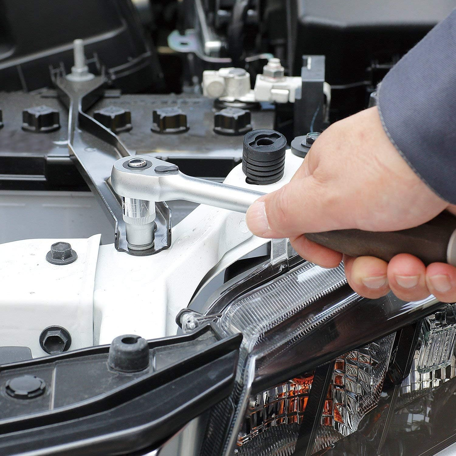 VESSEL HRH3-W Woody Ratchet Handle Non-Slip Grip Insertion Angle 3/8 Inch (9.5 Mm) image number 3