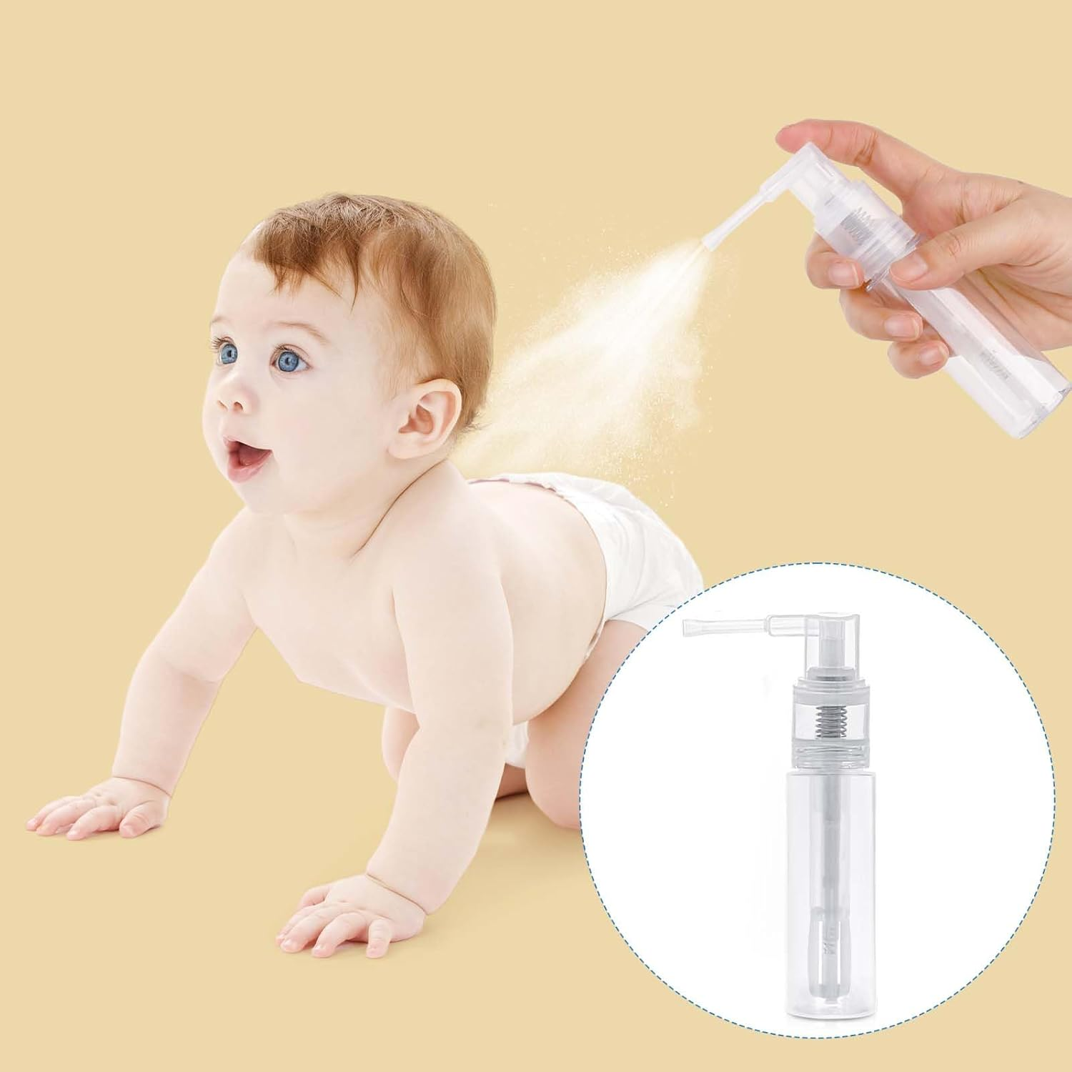 KALIONE 60Ml Powder Spray Bottle, DRY Powder Spray Bottle, Reusable Detachable Travel Spray Bottle, Barber Accessories for Hair Fiber Barber Shop Home Beauty Multi-Purpose image number 2