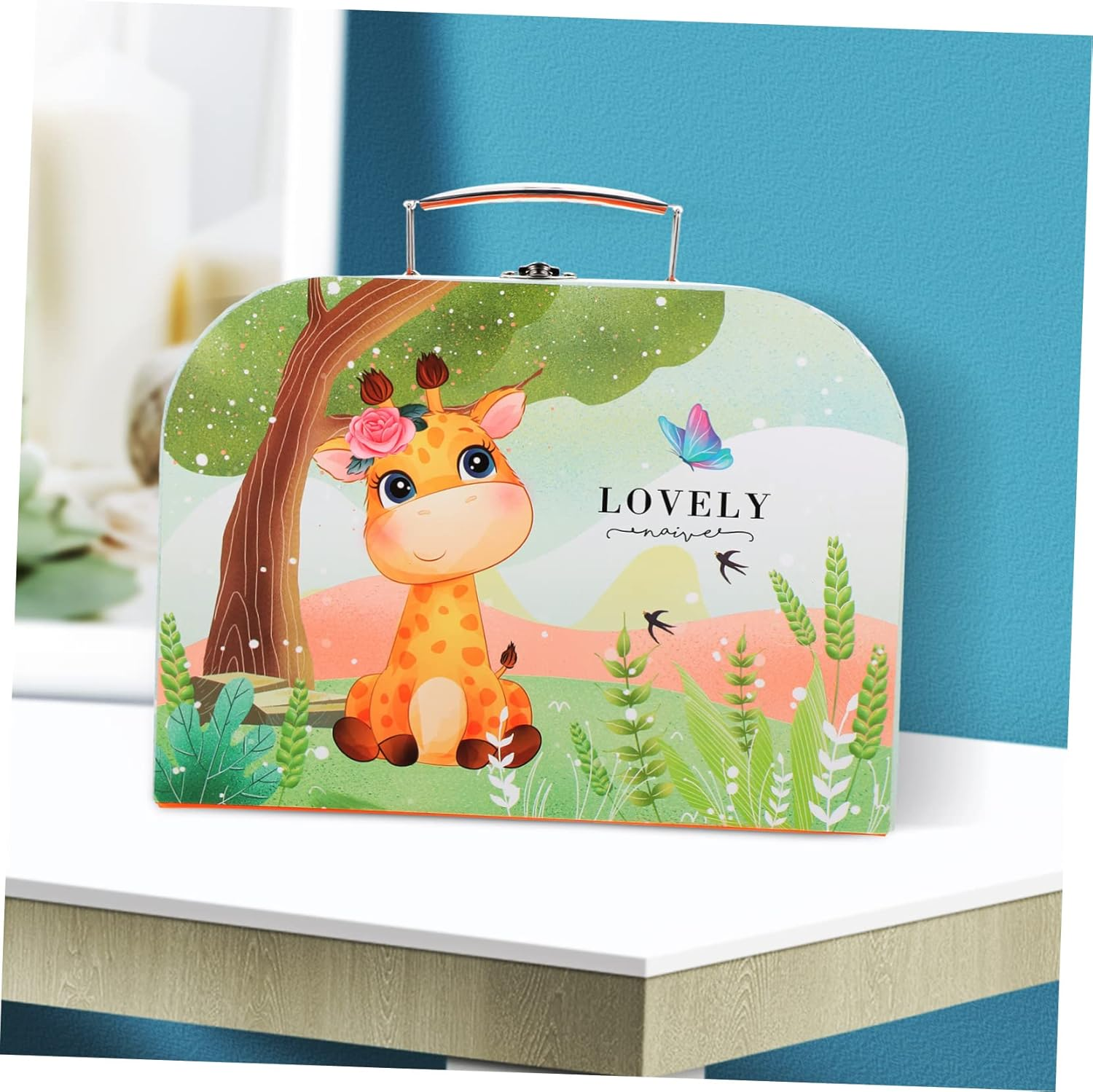 Giraffe Portable Handheld Storage Box Large Suitcase for Boys and Girls Travel Makeup Organizer Sundries Storage Case