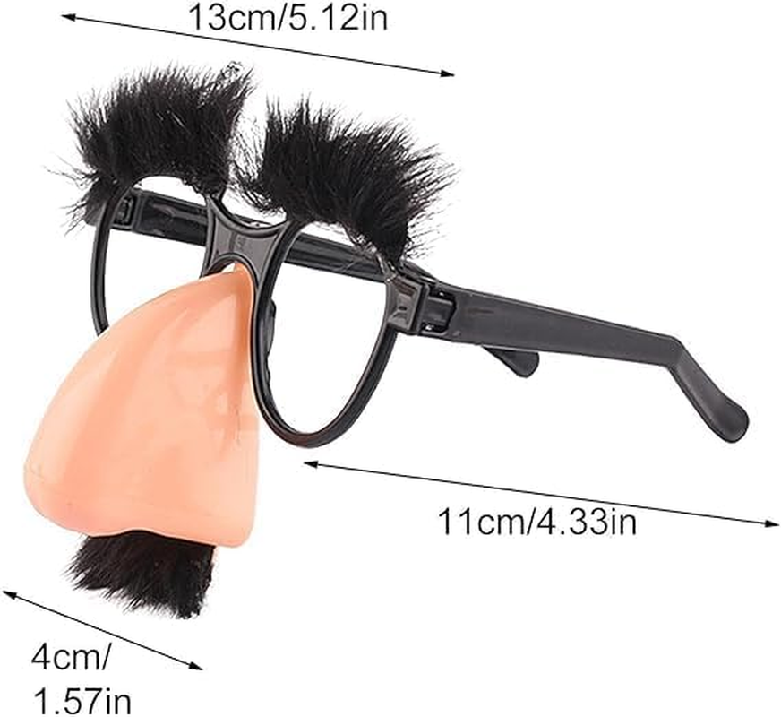 Zhuluck Funny Glasses with Big Nose - Big Nose Glasses with Eyebrows Mustache | Halloween Glasses | Eyebrows and Mustache Fancy Dress | Silly Funny Photo Props | Halloween Eyeglasses Novelty