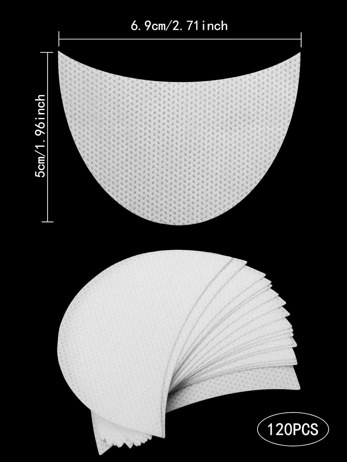 120PCS Eye Shadow Shields, Kalolary Eyeshadow Stencil Stickers for Prevent Makeup Residue, Eye Pad for Eyelash Extensions/Perming/Tinting and Lip Makeup image number 4