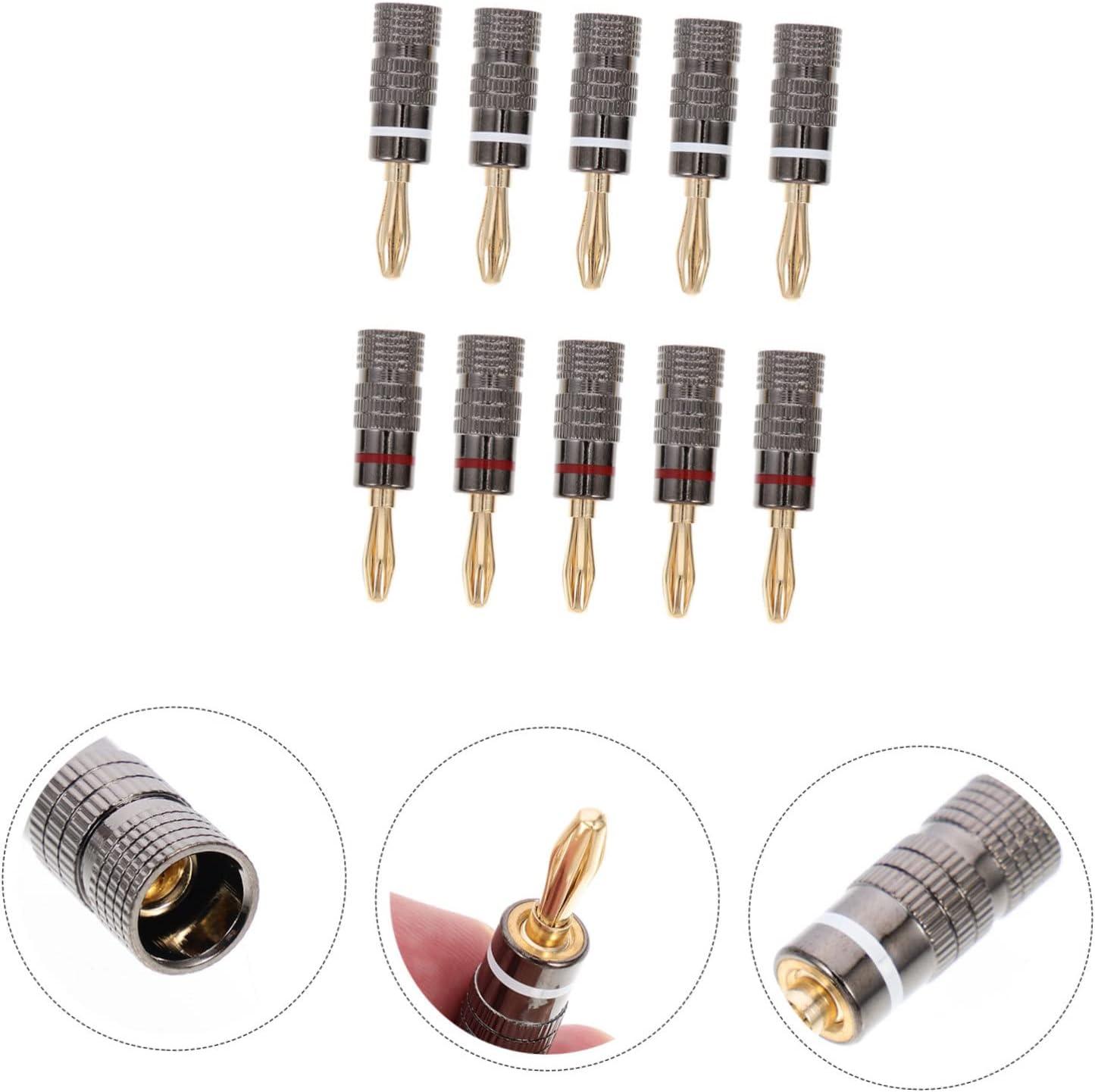 Angoily 10Pcs Gold Plated 4Mm Banana Plugs Speaker Wire Connectors Audio Jack Adapter for Home Theater and Hi-Fi Sound Systems in Australia image number 6
