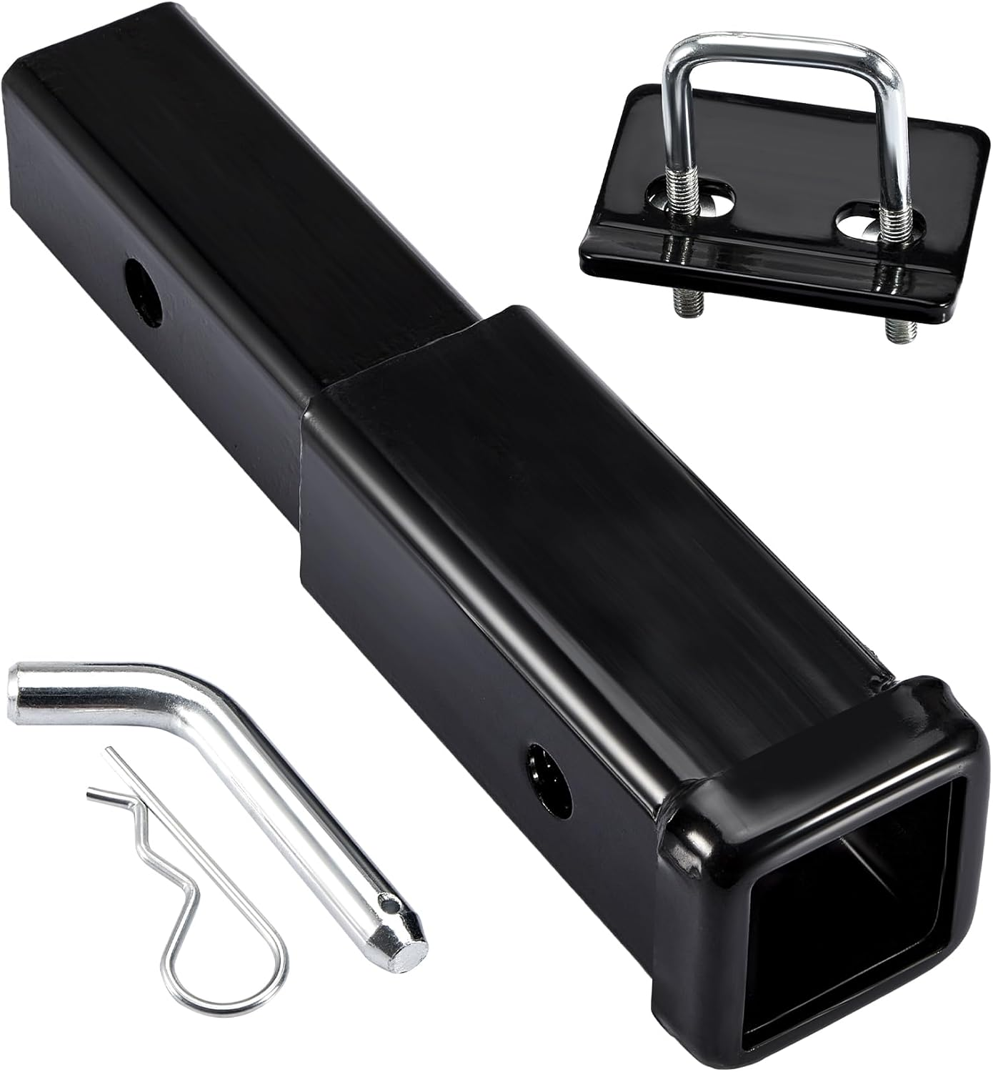 Krimocy Trailer Hitch Extender 7 Inch Extension Length Fits for 2 Inch Receiver Tube with anti Rattle Stabilizer and 5/8 Inch Hitch Pin Clips 3500 Lbs GTW image number 3