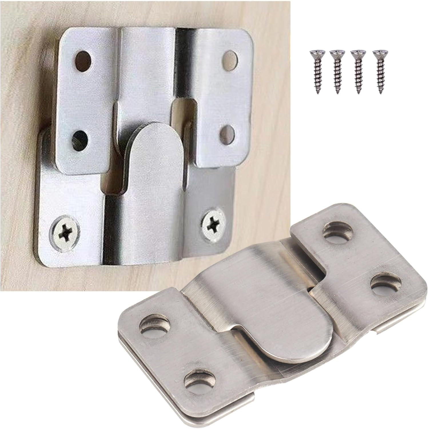 2 Inches Picture Hanger Supports 30Lbs - Interlocking Wall Mounting Bracket Hardware Kit for Hanging Mirrors, Picture, Shelf, Whiteboard, Art, Frames -10 Pack image number 2