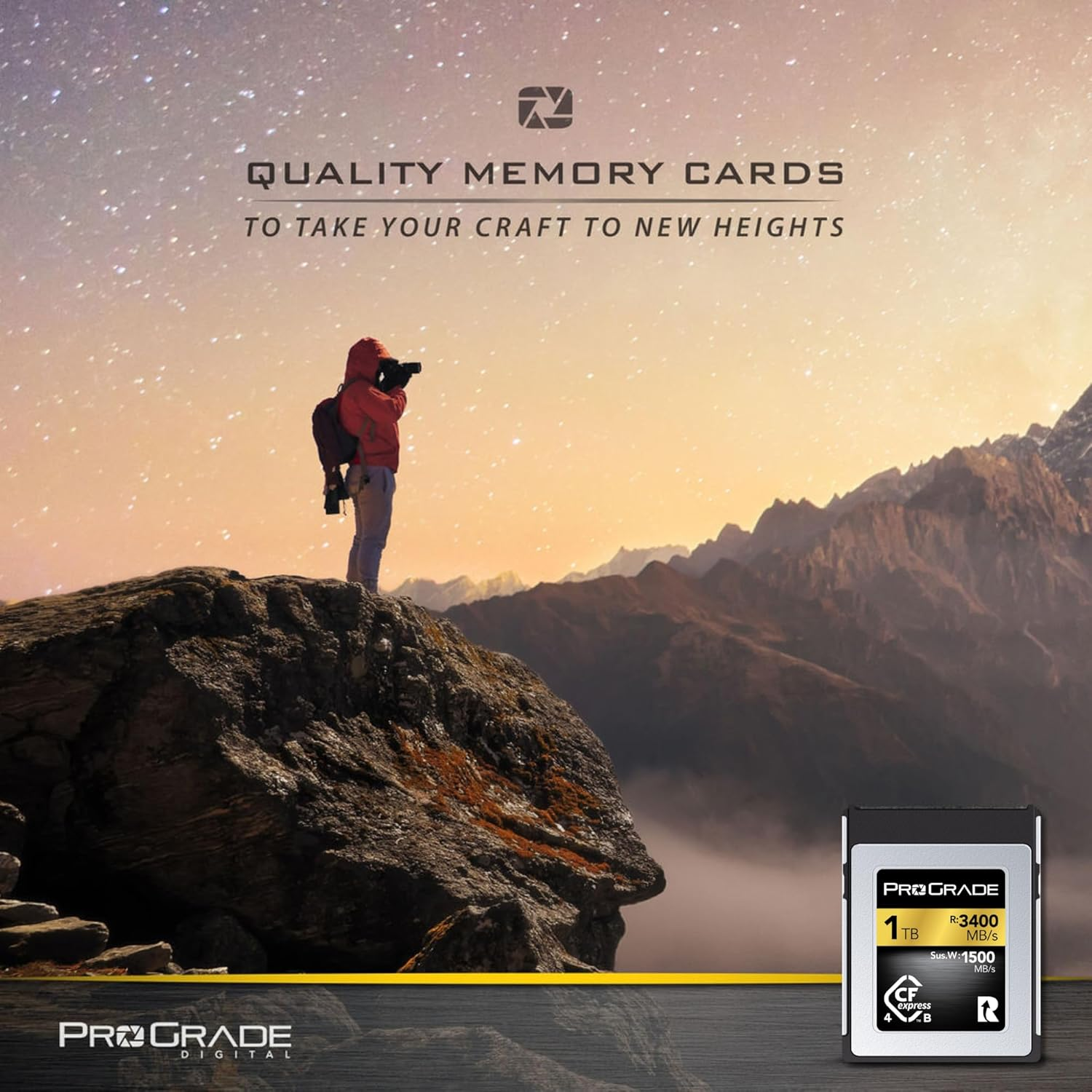 Prograde Digital Memory Card - Cfexpress 4.0 Type B for Cameras | Optimized for Express Transfer of Files & Large Storage | 1TB Gold Series image number 1