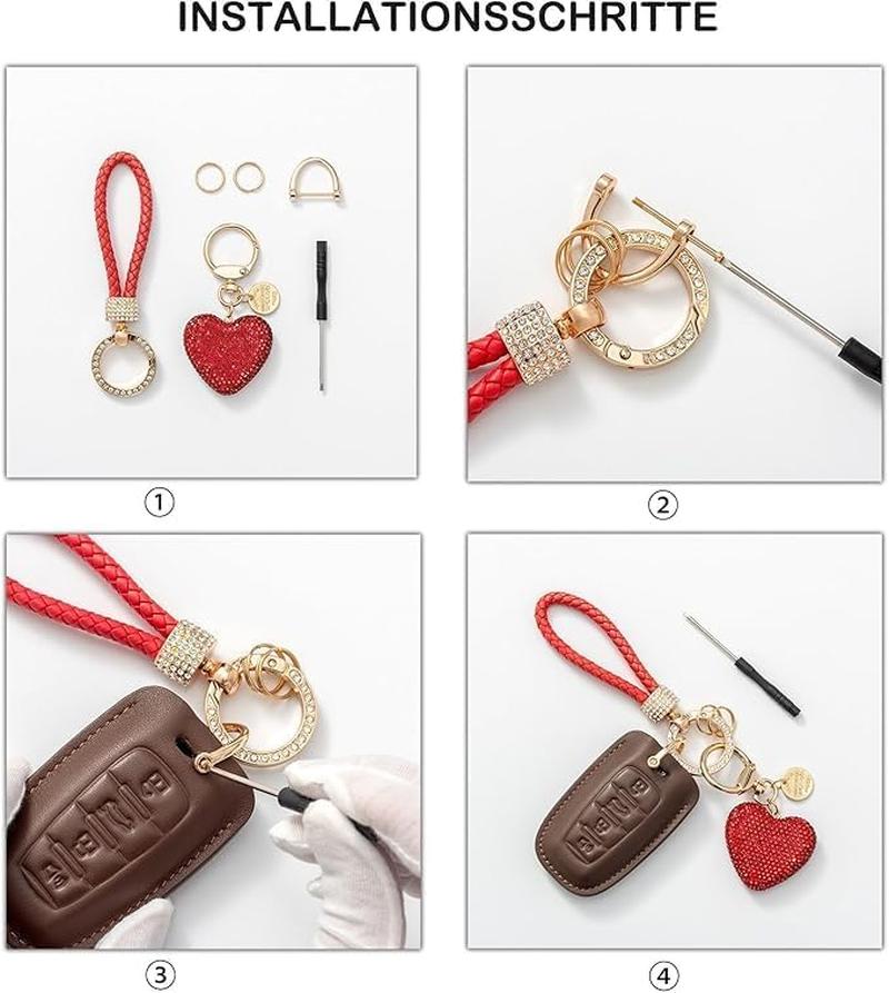 Crystal Car Keychain for Women with Sparkly Rhinestone Heart Shape Keychains Accessories, Cute Keychain for Girls, Birthday Christmas Easter Valentines Day Mothers Day Gifts image number 4