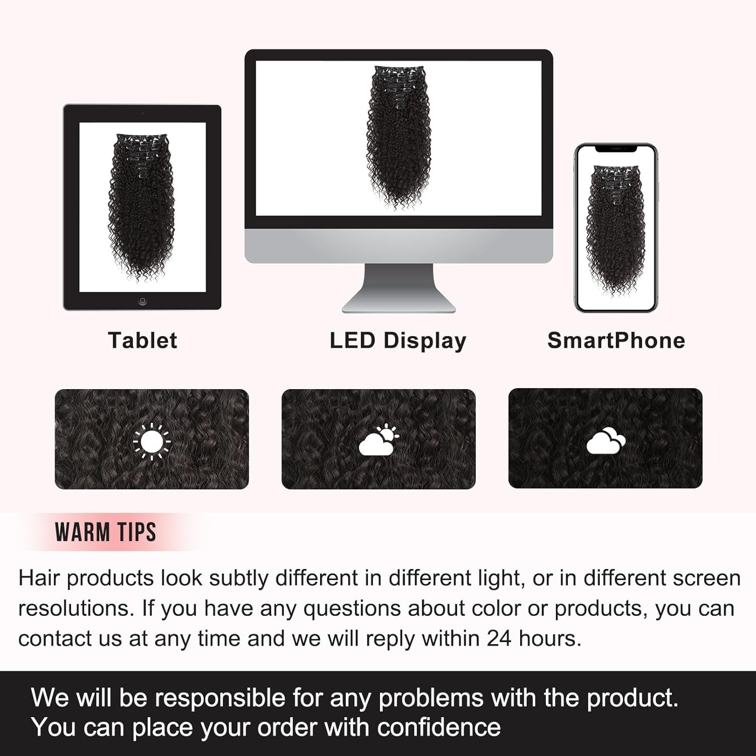 FLUFYMOOZ 9PCS Clip in Hair Extensions 22 Inch Curly Hair Extension Long Soft Synthetic Hairpieces for Women (Black Brown) image number 6