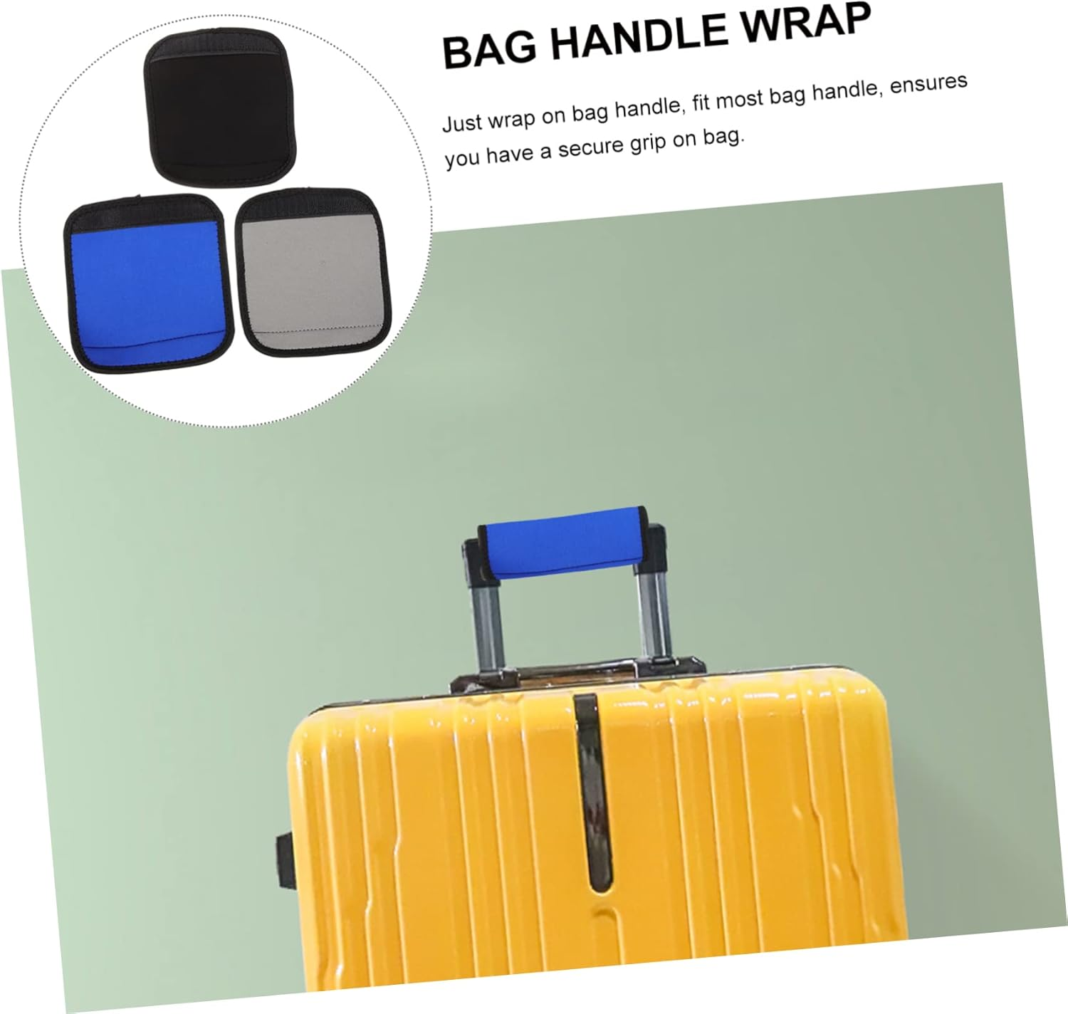 WESIEVYA 3Pcs Luggage Handle Protector Comfortable Grip Covers for Heavy Duty Handbag Handle Wraps image number 3