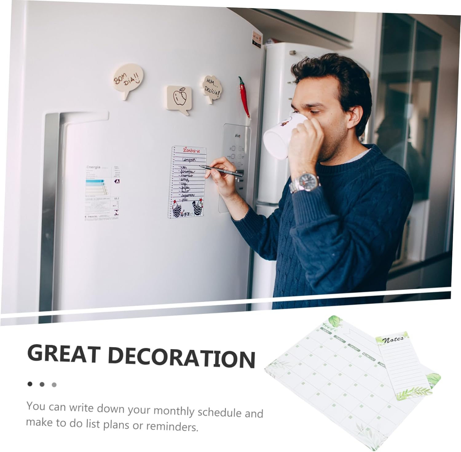 Parliky Fridge White Board Magnetic Message Board Refrigerator Planning Whiteboard Schedule Writing Calendar List Planning Whiteboard image number 3