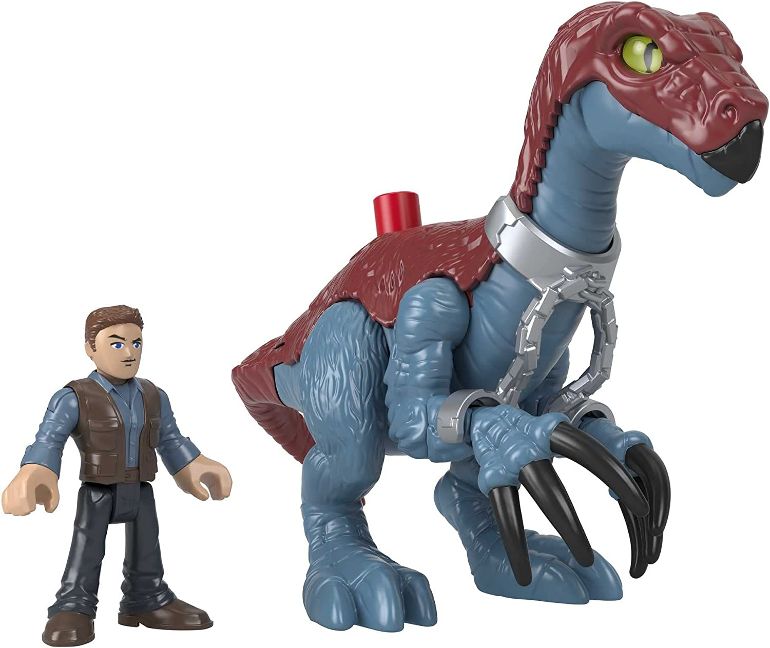 Fisher-Price Imaginext Jurassic World Dominion Therizinosaurus Dinosaur & Owen Grady 3-Piece Poseable Figure Set for Preschool Kids Ages 3 and Up image number 4