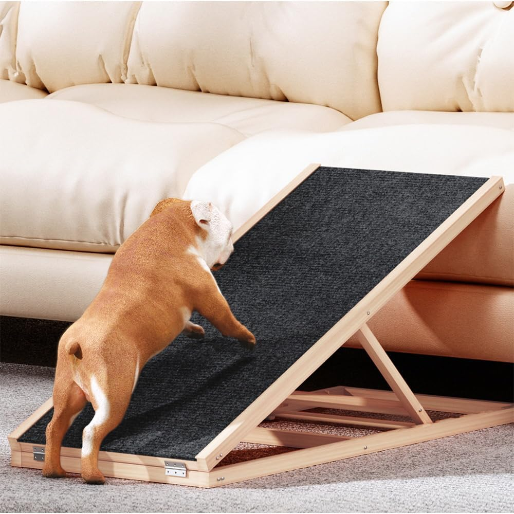 I.Pet Wooden Dog Ramp Ramps Steps Stairs, 100Cm Foldable Pet Step Stair Ladder for Car Bed Indoor Home Pool Sofa Couch, Lightweight Portable Slip-Resistant Suits Small and Big Dogs image number 2