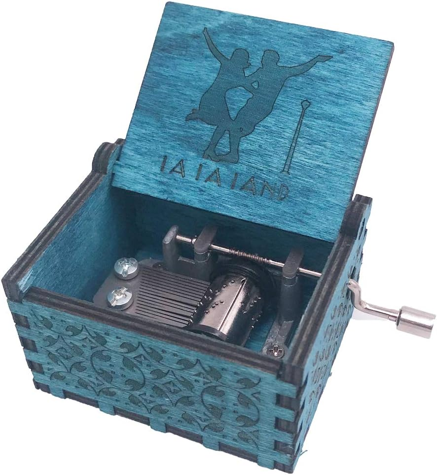 Music Box Hand Crank Musical Box Carved Wooden,Play :Song of Storms from Ocarina of Time,Brown image number 6