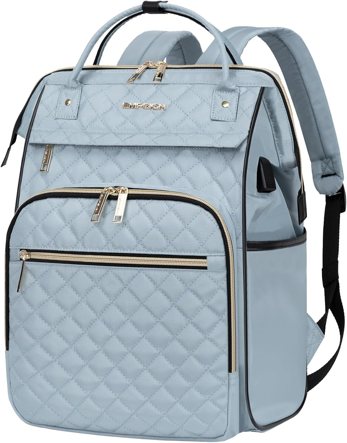 EMPSIGN 15.6-16.2 Inch Laptop Backpack for Women Men Water Repellent Back Pack with USB Port & RFID Blocking, Casual Light Weight College Student Book Bag for Travel School Work