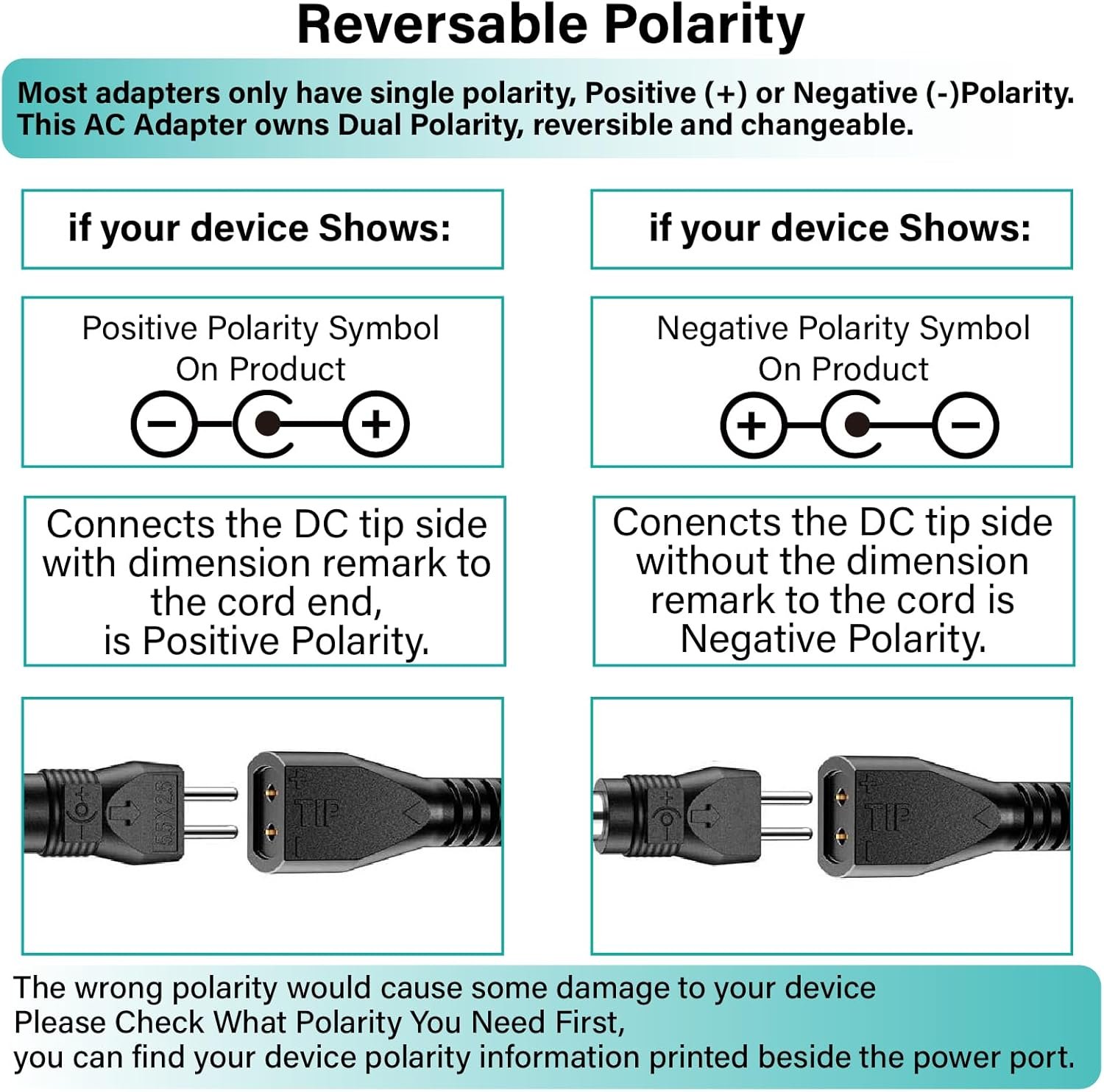 Reversible Polarity 12W Universal 3V 4.5V 5V 6V 7.5V 9V 12V Regulated Multi Voltage Switching Replacement Power Supply Adapter Charger for Keyboard Routers Speakers Pedals CCTV Cameras TV Box Audio image number 3