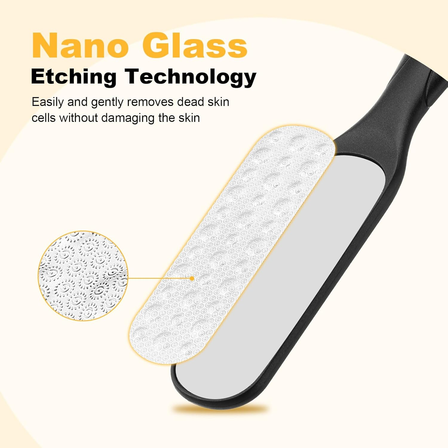 Heclia Callus Rasp, Double-Sided Nano Glass Foot File for Gentle Removal of Hard Skin and Callus, Double-Sided, Portable Foot Care Set, Manual Pedicure, Callus File, Tool, Foot Scrubber image number 2