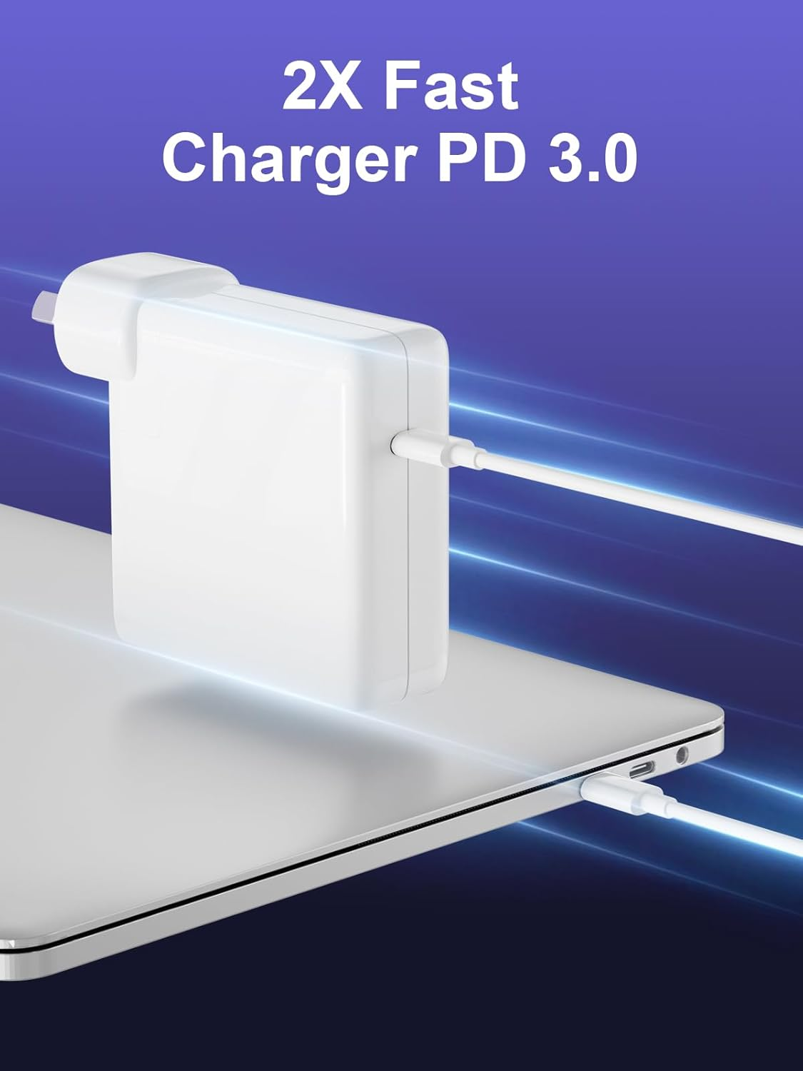Macbook Charger, 96W USB C Charger for Macbook Pro Air 16, 15, 14, 13 Inch 2024, 2023, 2022, 2021, 2020, 2019, 2018, M1 M2 M3 Fast Charging Charger Fit Iphone, Ipad, USB C Laptop Power Adapter image number 3