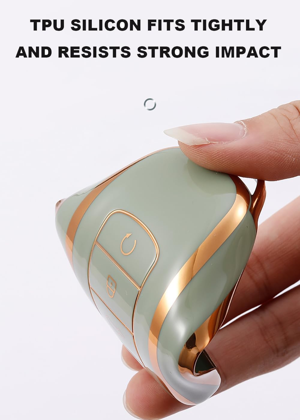 Ontto TPU Car Key Fob Cover Fit for Chery Tiggo 8 plus 8 Pro Tiggo7 Pro Arrizo 5 plus Omoda 5 C5 2021-2024 Remote Key Case Key Shell Key Holder Keychain Protector Accessories - A Keychain-Gold Black image number 7