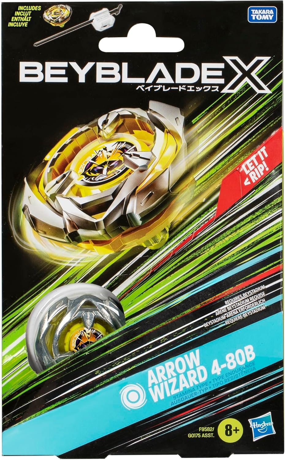 Beyblade X Arrow Wizard 4-80B Starter Pack Spinning Top and Starter image number 4