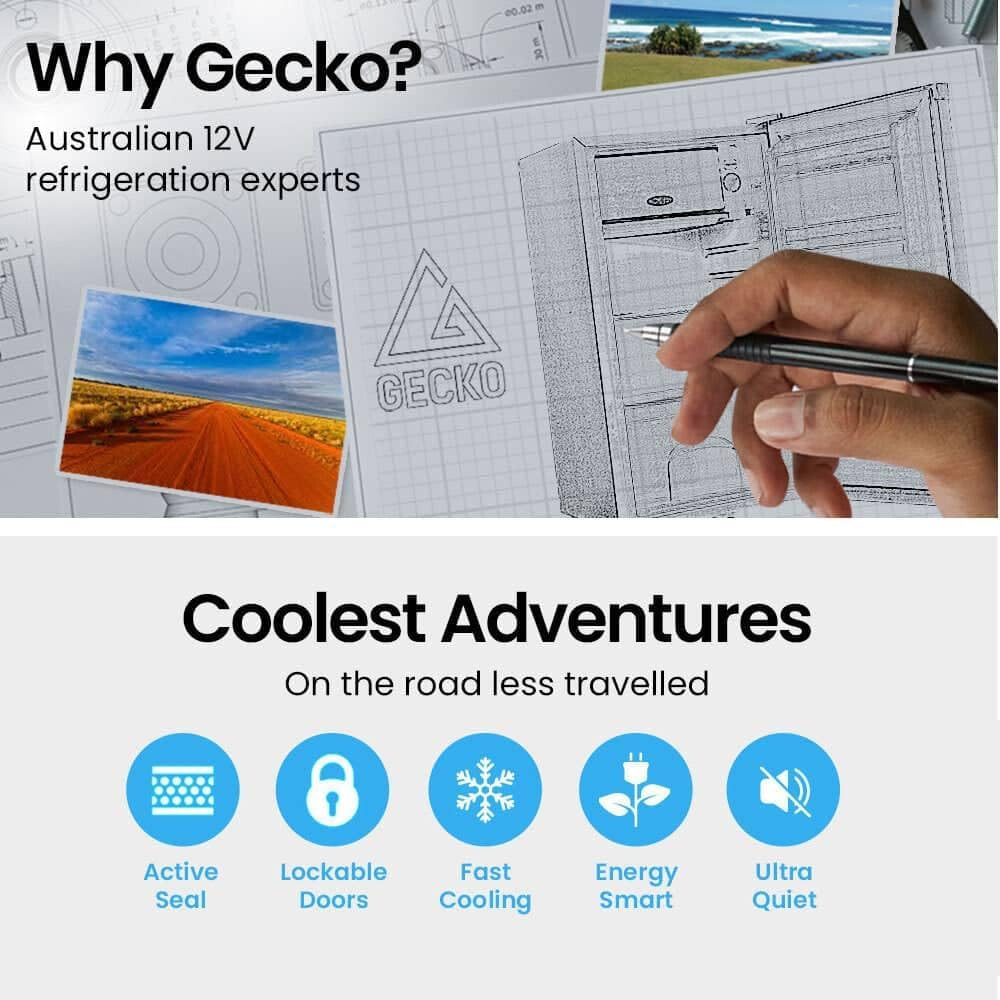 GECKO 70L Portable Fridge Freezer for Car Camping Caravans Fridges Refrigerator Cooler 12V/24V/240V image number 5