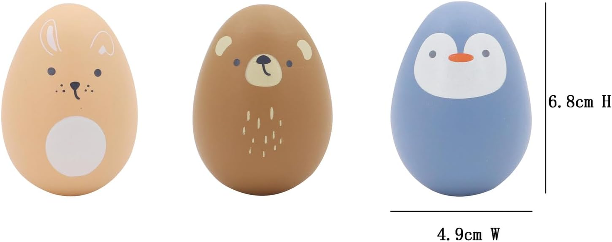 Kaper Kidz NG23832 Wooden Animal Egg Shaker Pack of 3: Musical Toy for Babies and Toddlers with Soft Sound for Ages 18 Months+ image number 1