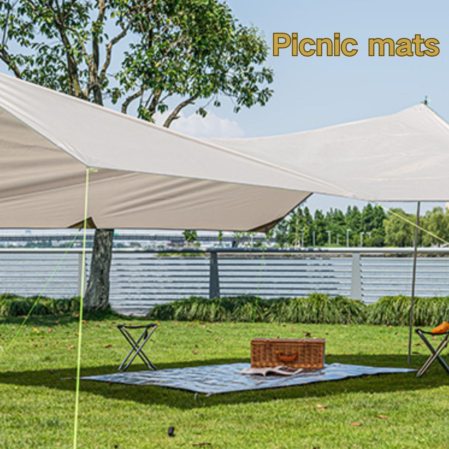 Windhike Naturehike Aluminum Foil Foldable Picnic Blanket, Ultralight Ground Sheet Mat, Waterproof Camping Tarp, Moisture-Proof Pad for Outdoor Picnic,Camping,Beaches, Storage Bag Included (L) image number 3