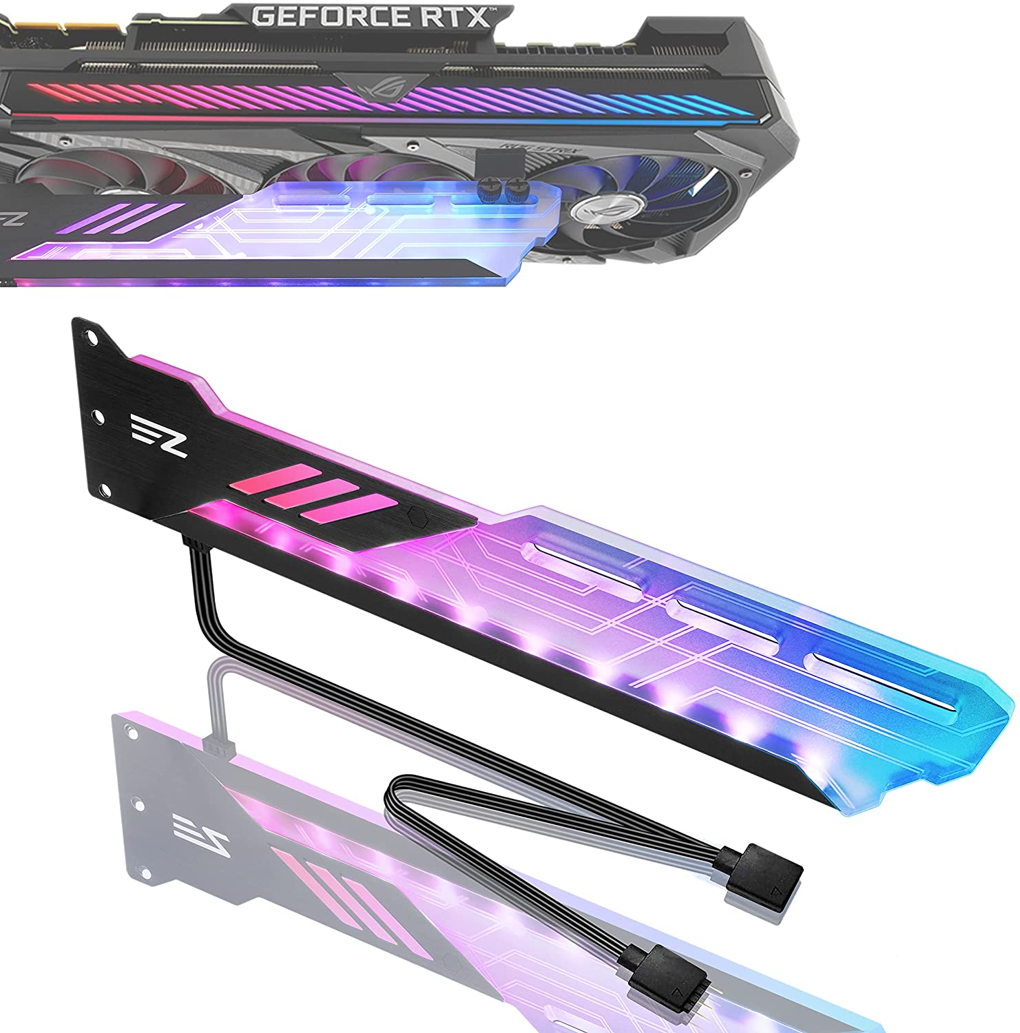 EZDIY-FAB GPU Bracket,Graphics Card Brace Support,Video Card Holder,Gpu Holder for Custom Desktop PC Gaming-3Mm Aluminum-Black