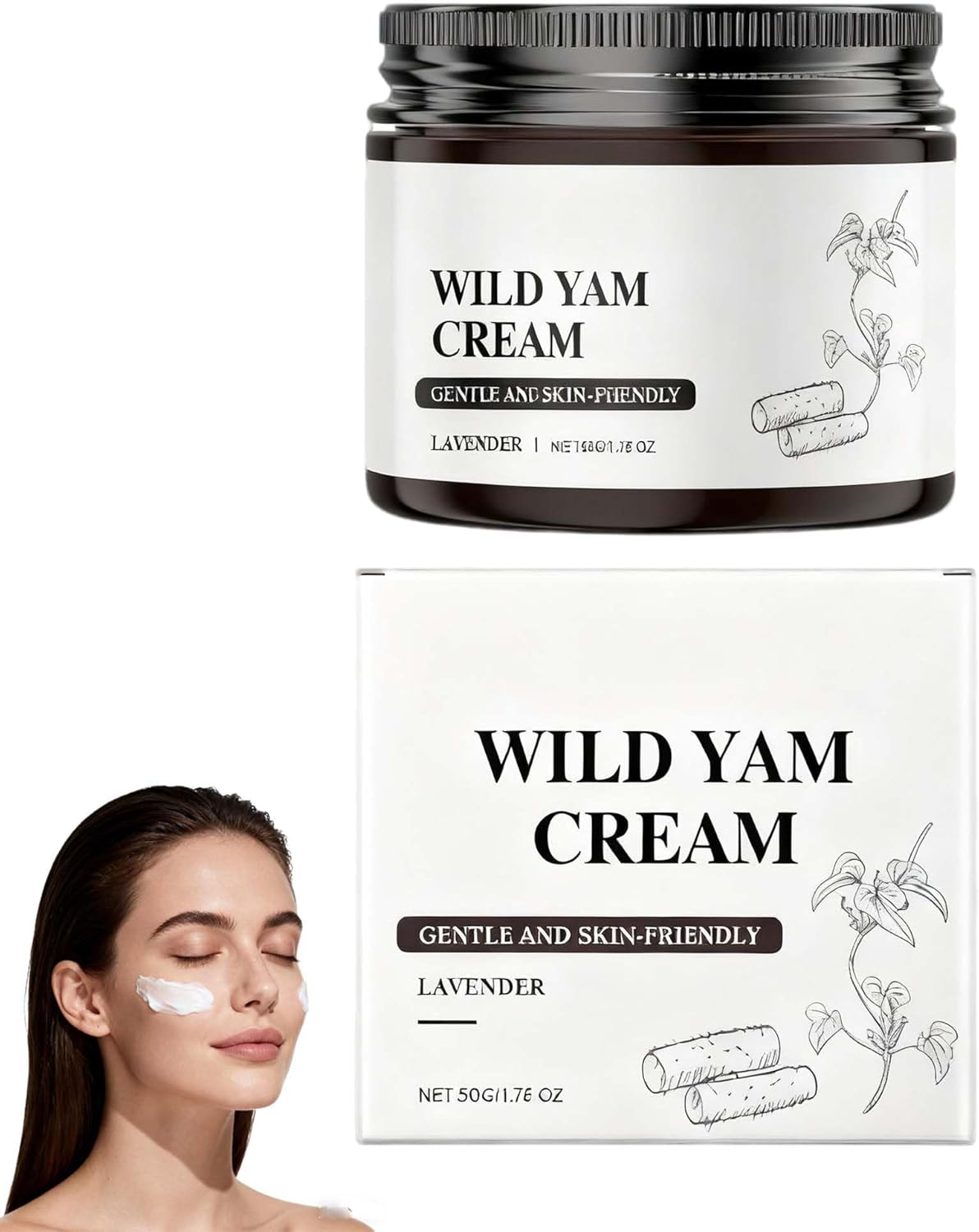 Wild Yam Cream for Hormonal Balance, Wild Yam Cream for Women for All Skin Types, Enriched Plant Extract Lotion, Face Nourishing Butter, Plant Extract Butter, Women Nourishing Emollient Balm (1PCS)
