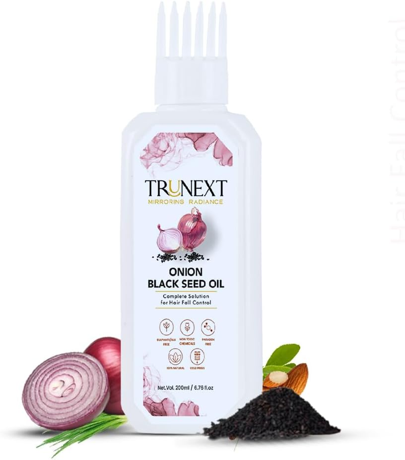 TRUNEXT Onion Black Seed Hair Oil, Hair Fall Control, 200 ML image number 4