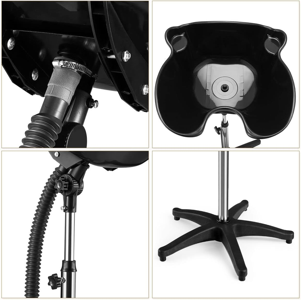 Large Salon Basin Portable Shampoo Hairdressing Hair Wash Bowl Barber Furniture Mobile High Gloss image number 1