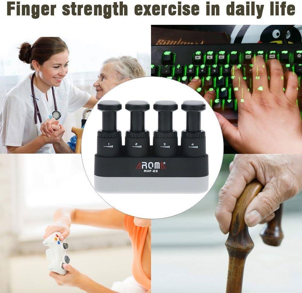Finger Strengthener4 Tension Adjustable Hand Grip Exerciser Ergonomic Silicone Trainer for Guitarpianotrigger Finger Training Arthritis Therapy and Grip Rock Climbing (AHF-03) image number 5