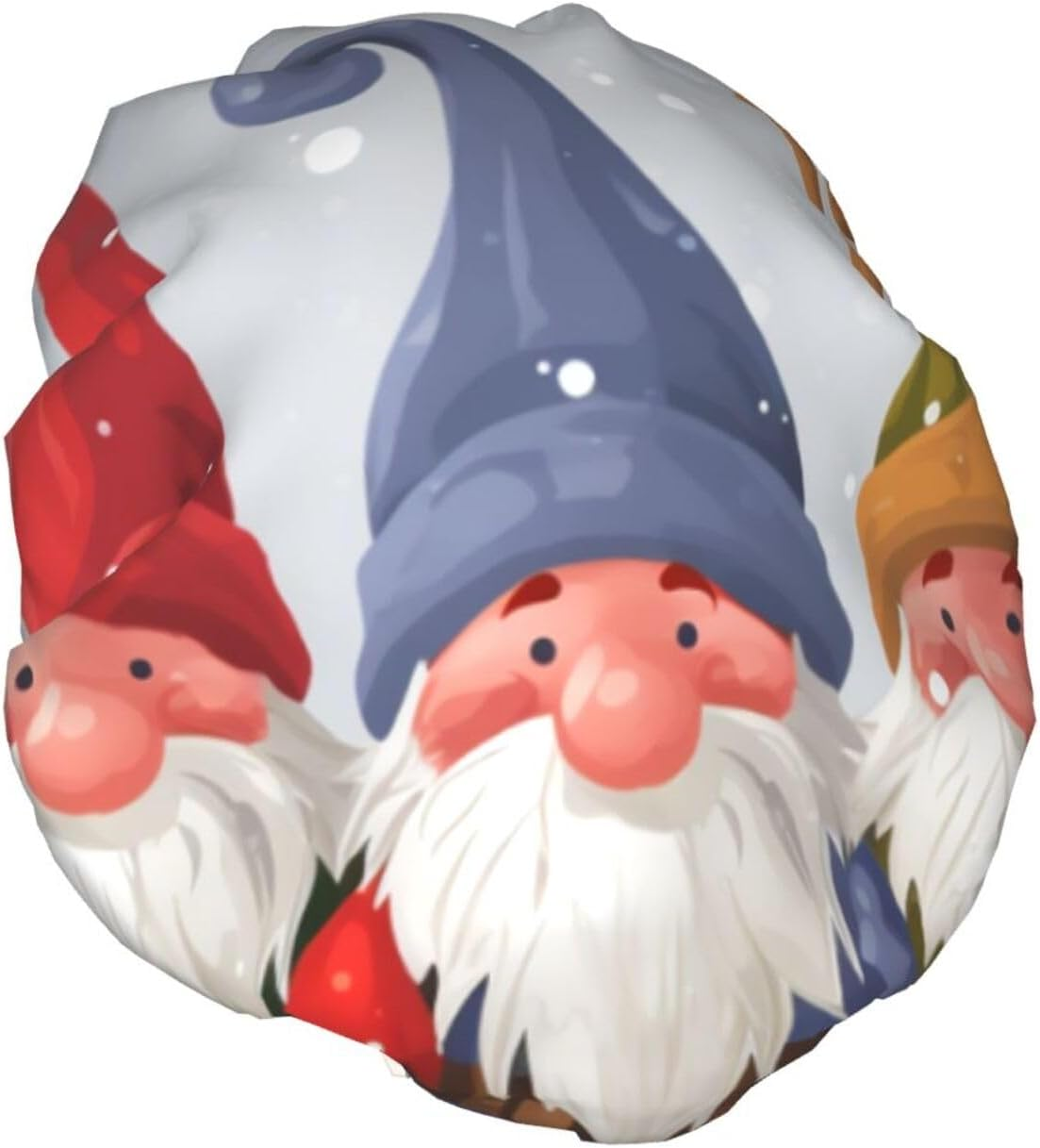 Christmas Winter Gnomes Shower Cap for Women Reusable Double Layers Bathing Bath Cap Hair Caps Waterproof Elastic Band Ladies Spa Salon Shower Hat Hair Caps image number 4