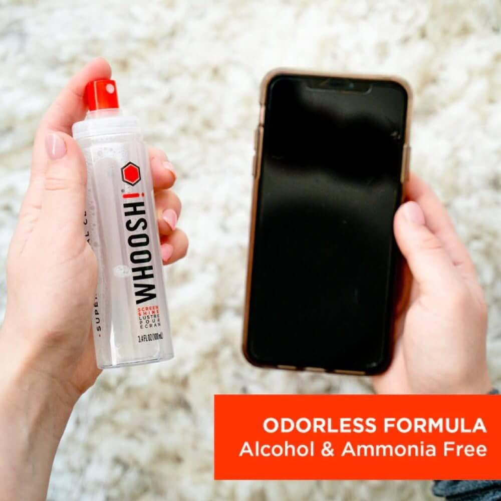 WHOOSH! Screen Shine Go XL Laptop Screen Cleaner - 100 Ml Sleek Bottle with Microfiber Cloth - Powerful, Streak-Free Cleaning for Monitor, Macbook, Phone, Glasses, Car Screen Cleaner image number 1