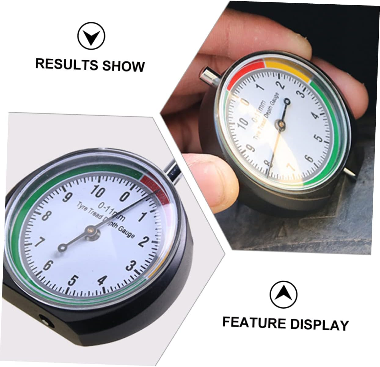 LALADEFIEE 2Pcs Car Tire Tread Depth Gauge Tyre Depth Tester Tool for Trucks and Minivans Accurate Measurement Automotive Tire Monitor