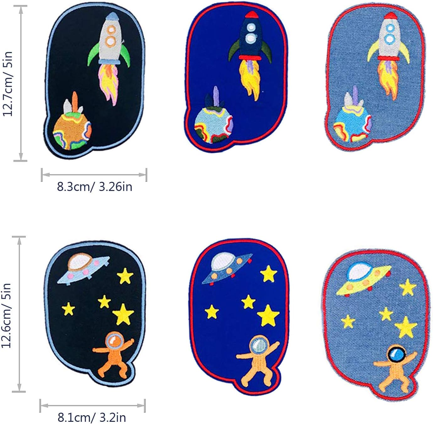 Woohome Patch Embroidered Iron on Applique Patch for Craft, Sewing, Clothing, Other Fabrics Knee Stick image number 5