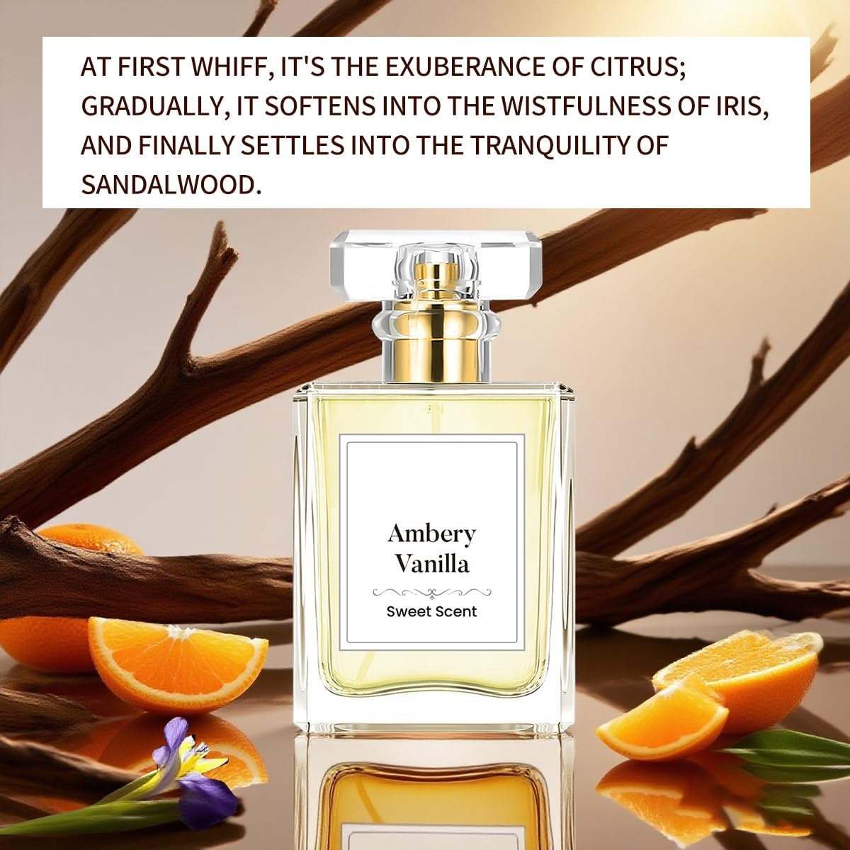 Ambery Vanilla Perfume Spray for Women &ndash; 50ML/1.7FL.OZ Sweet Floral Scent with Jasmine & Sandalwood | Long-Lasting, Alcohol-Free Fragrance image number 3